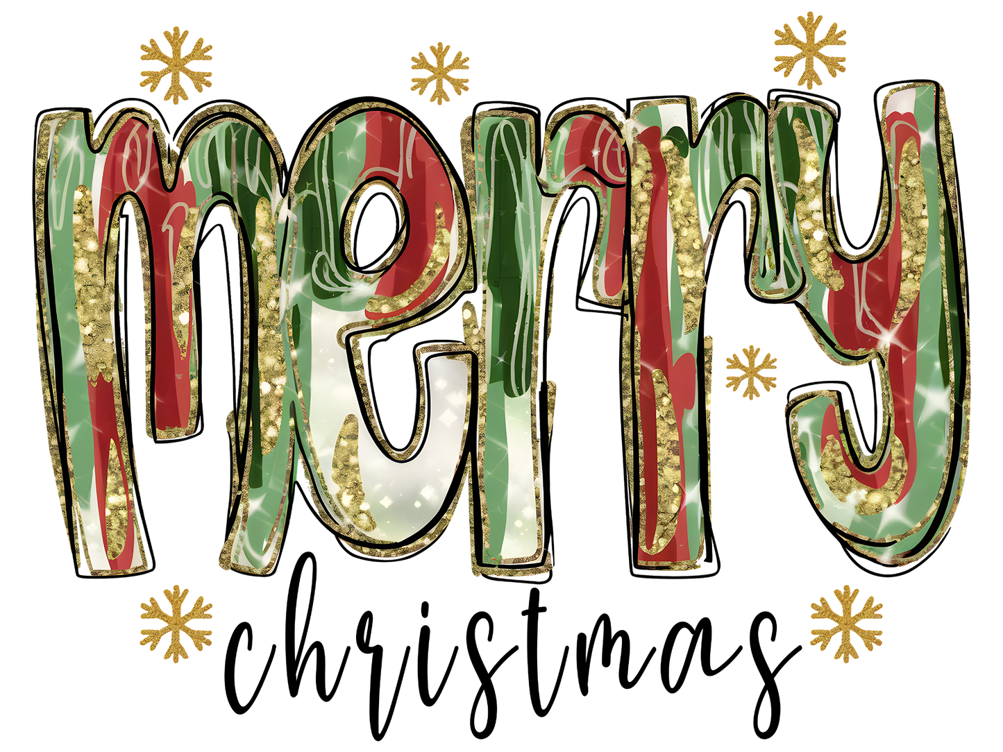 Plaid Merry Christmas DTF transfer