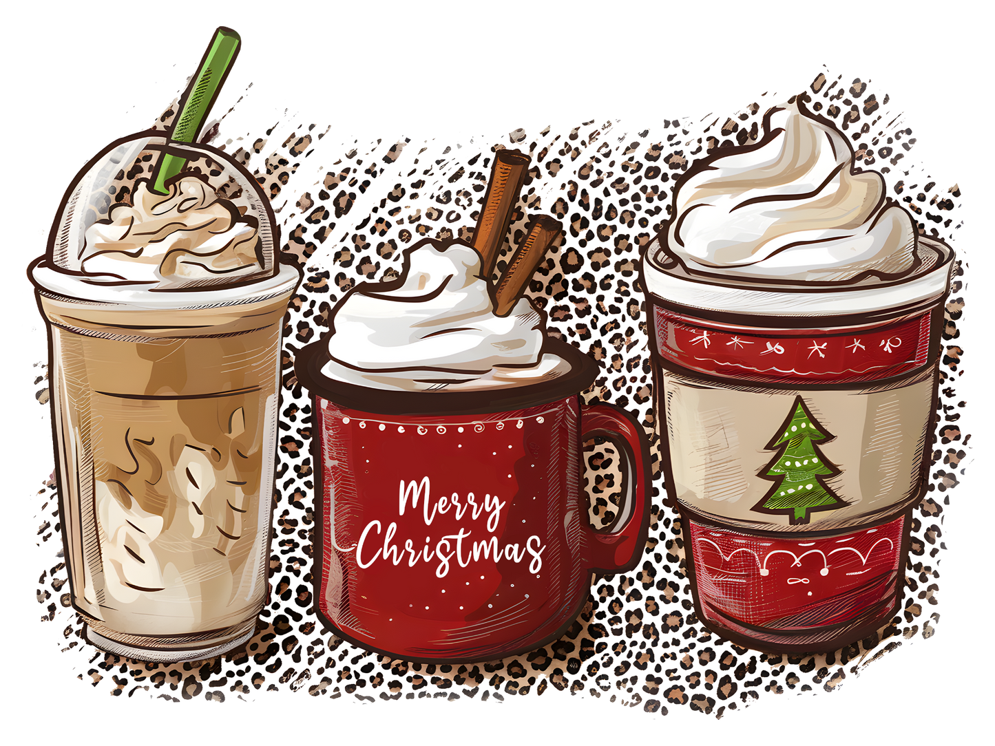 Christmas Coffee Trio DTF transfer