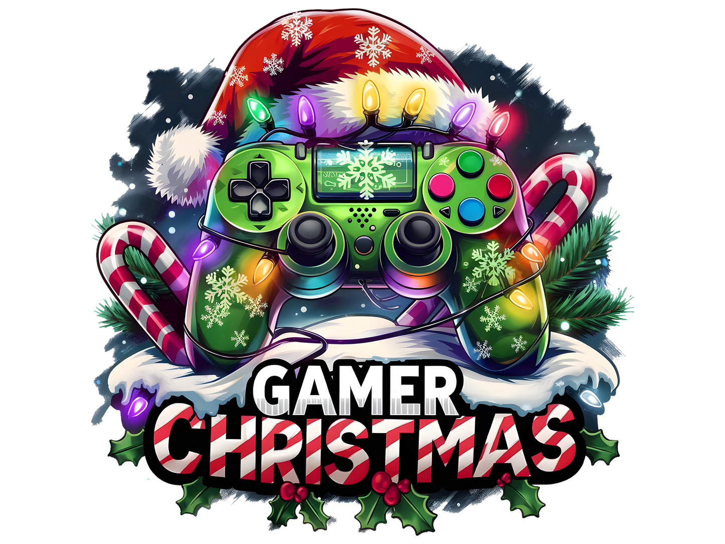 Gamer Christmas DTF transfer