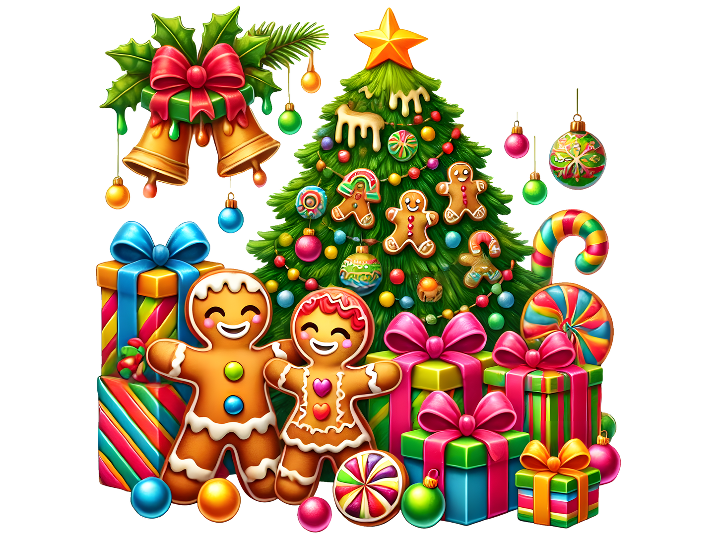 Gingerbread Christmas Tree Celebration DTF transfer
