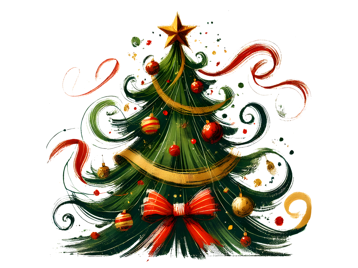 Elegant Swirl Christmas Tree DTF transfer