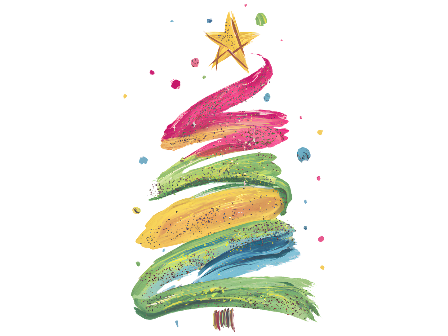 Rainbow Brushstroke Christmas Tree DTF transfer