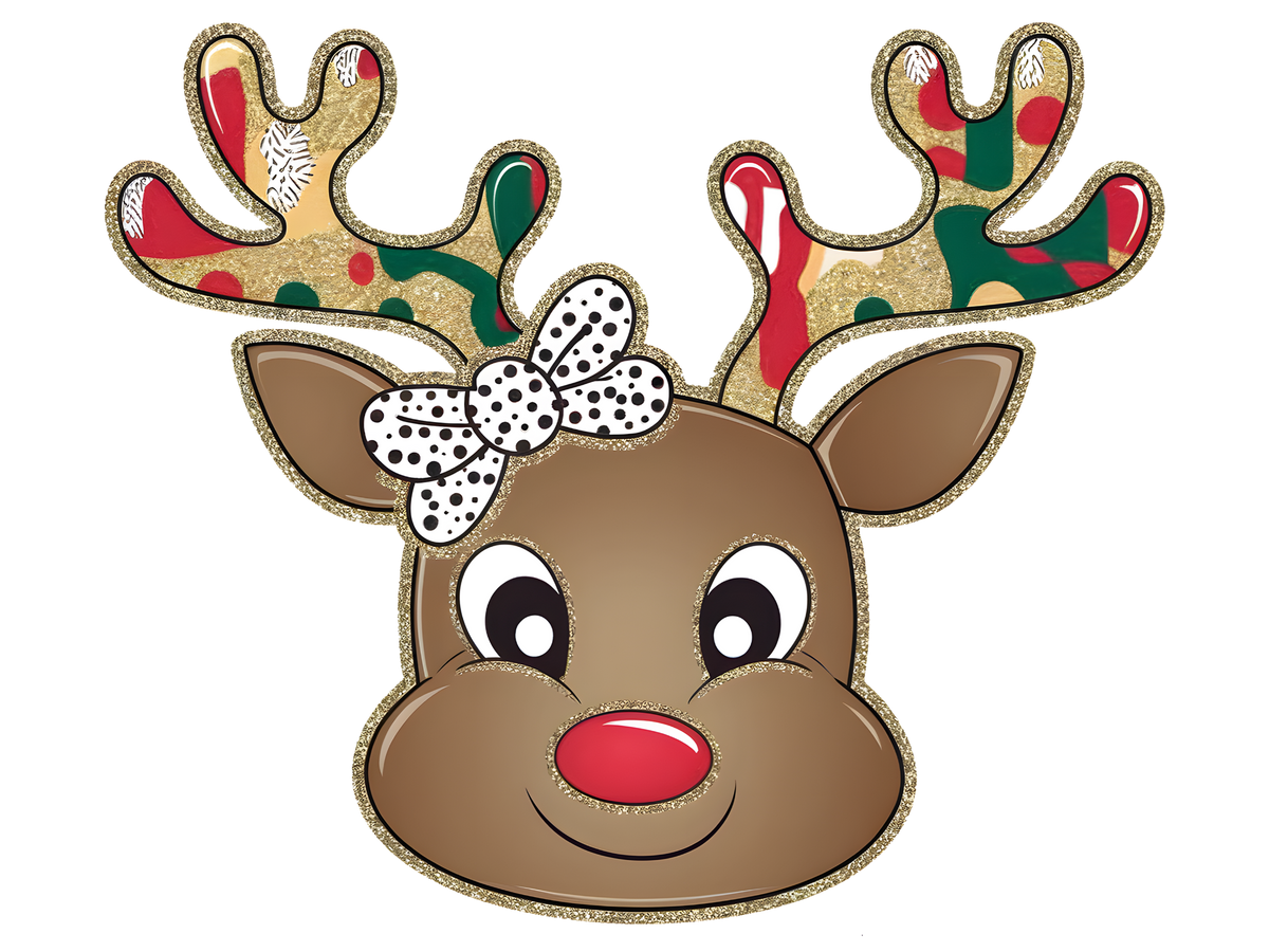 Polka Dot Christmas Reindeer DTF transfer