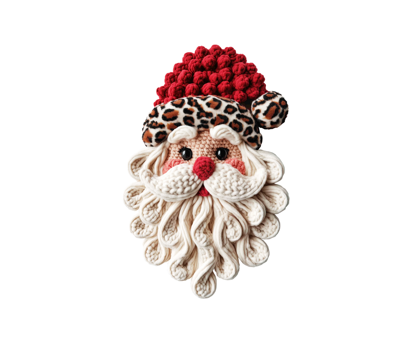 Leopard Hat Santa Christmas Transfer ready-to-press DTF transfer