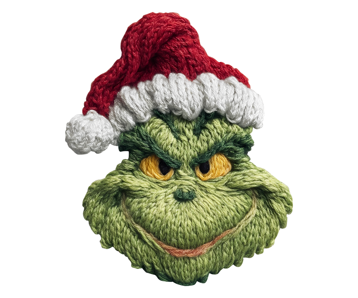 Green Holiday Character Santa Hat Transfer ready-to-press DTF transfer