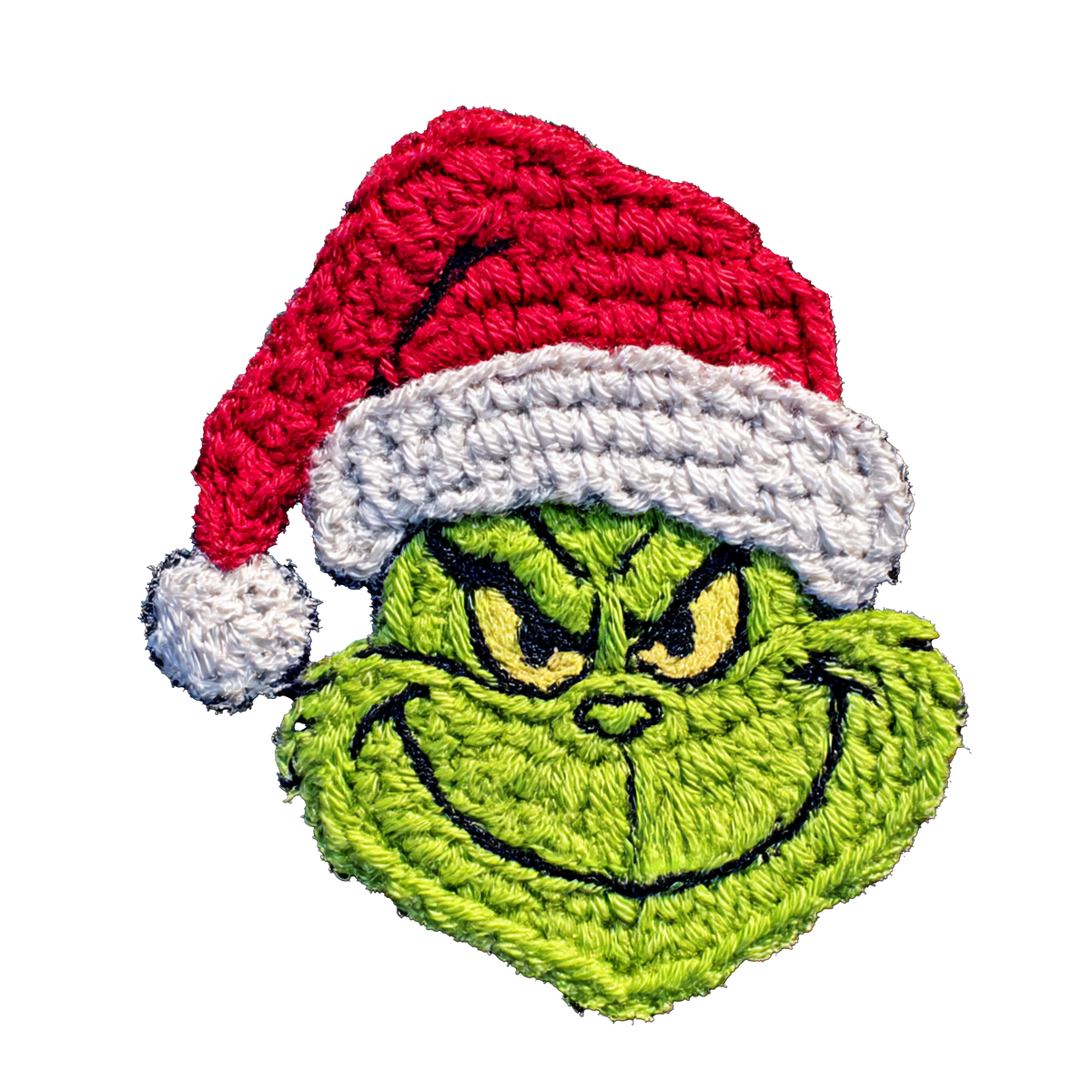 Crochet Green Holiday Character Christmas Transfer ready-to-press DTF transfer