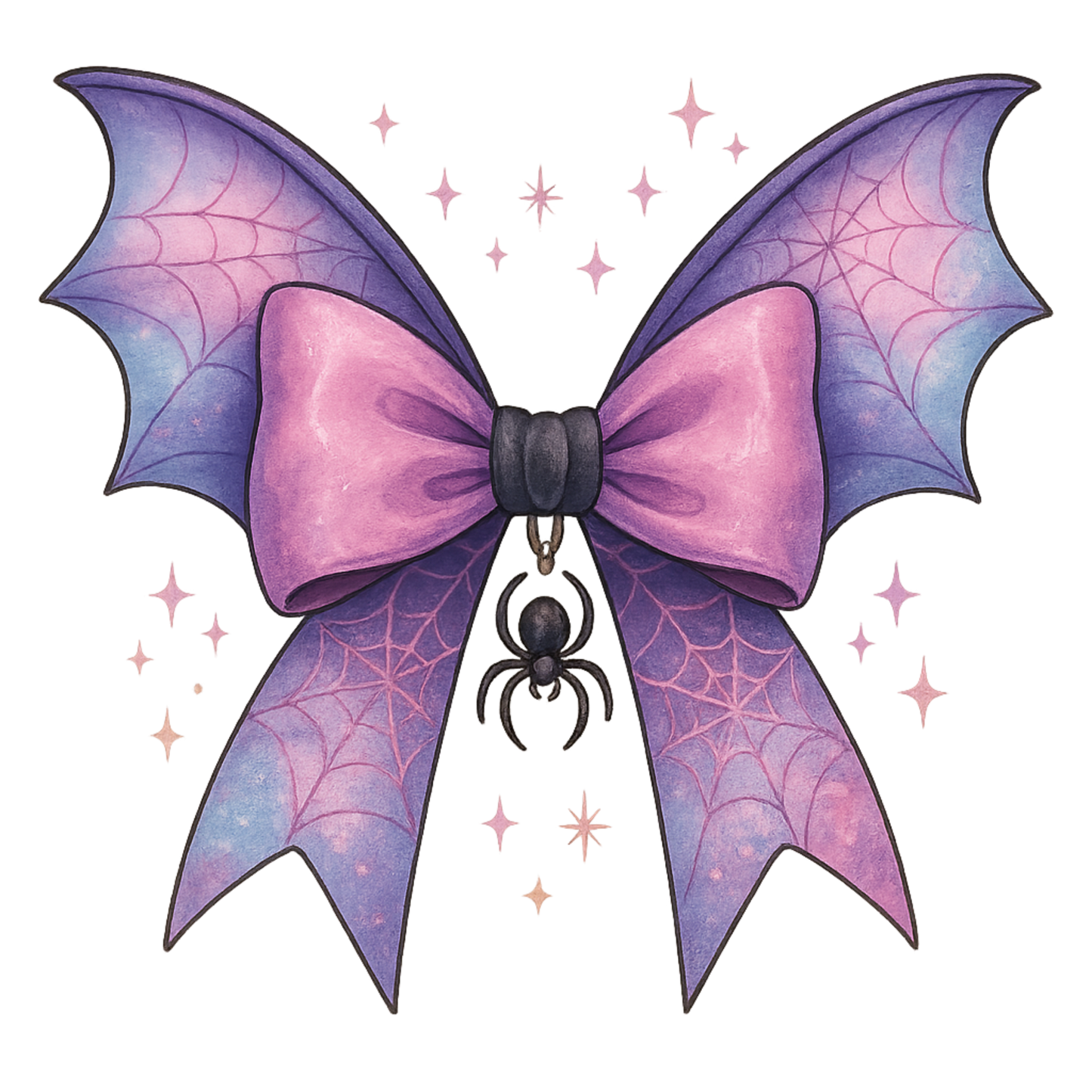 Purple Bat Bow Halloween Transfer