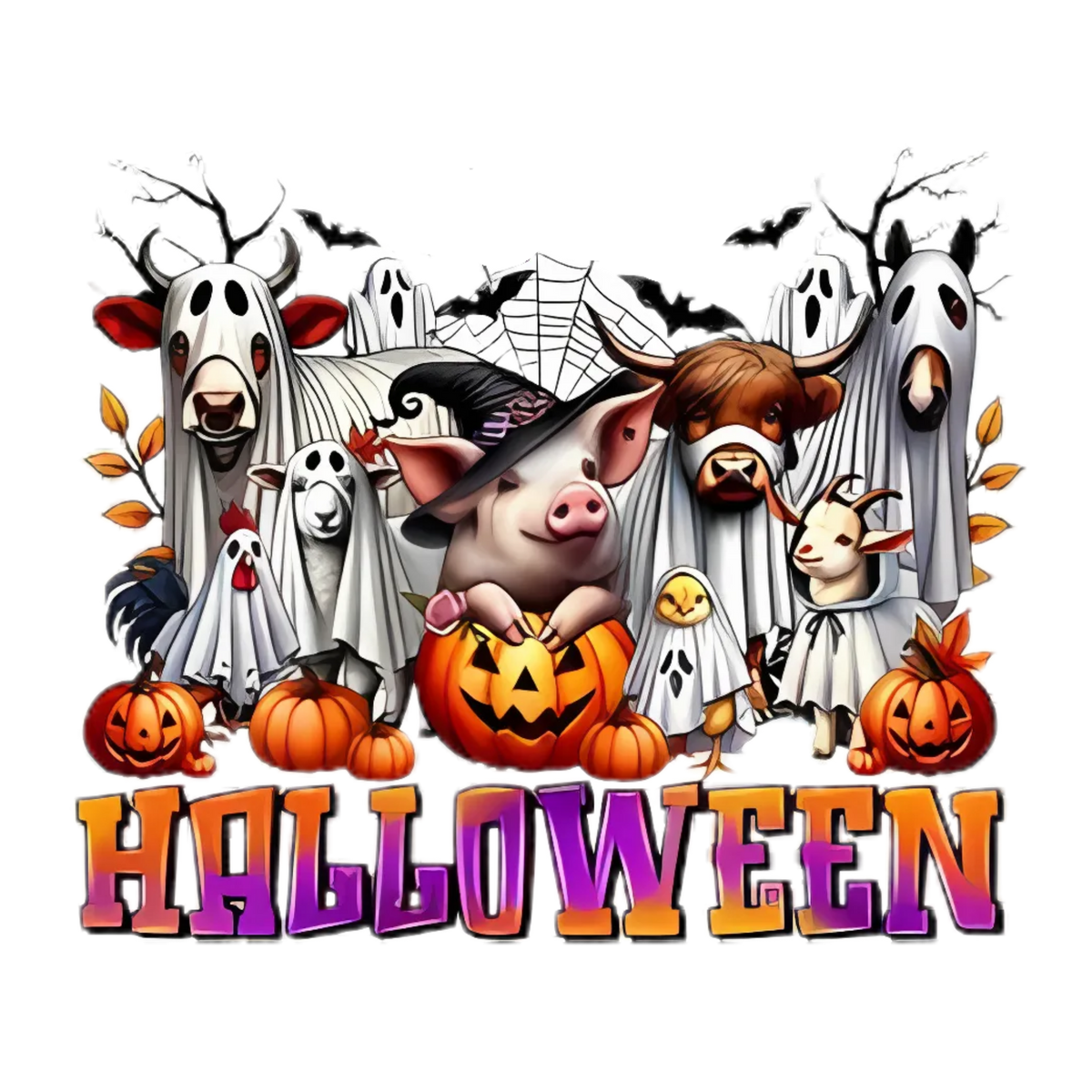 Farm Animals Halloween Transfer