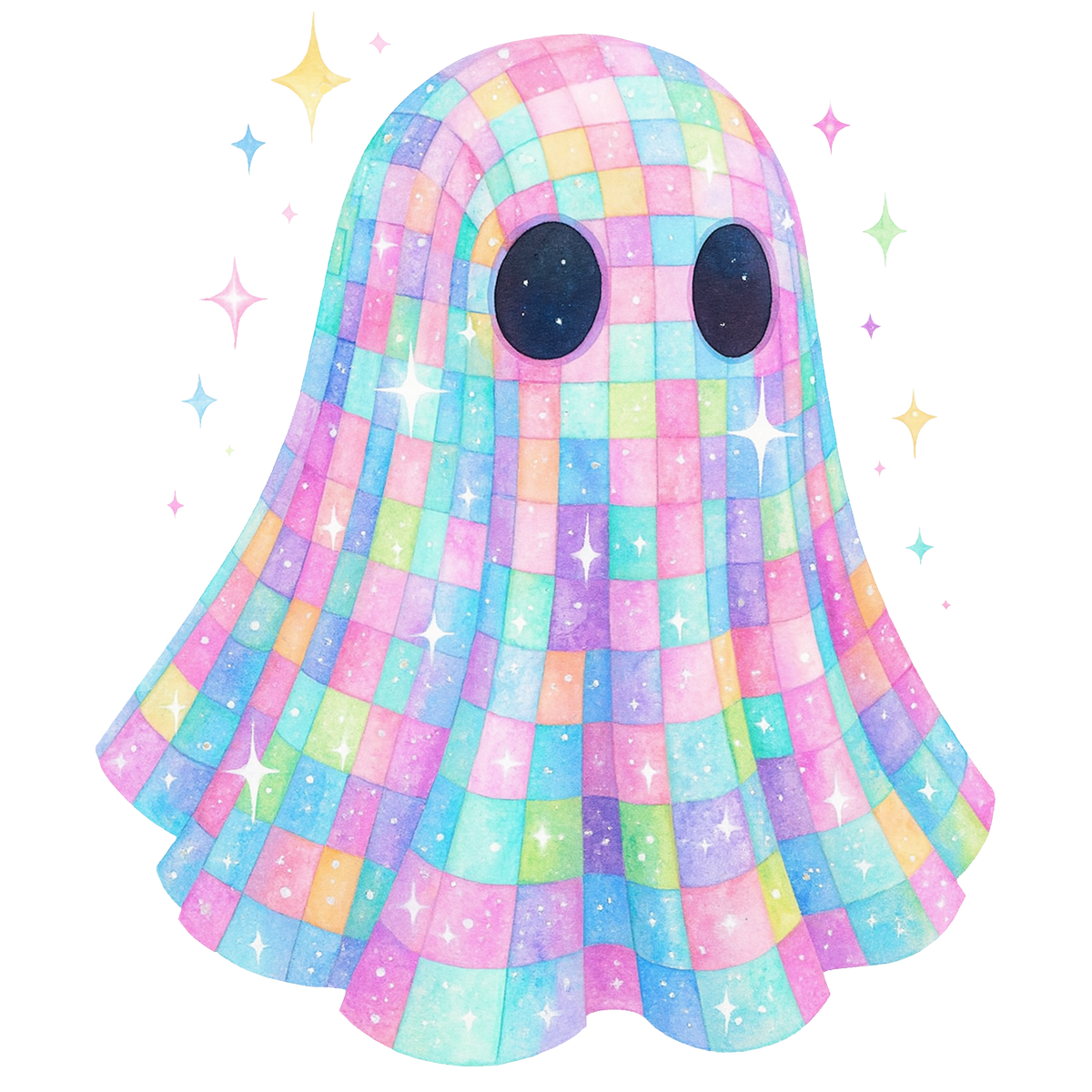 Pastel Disco Ghost Halloween Transfer