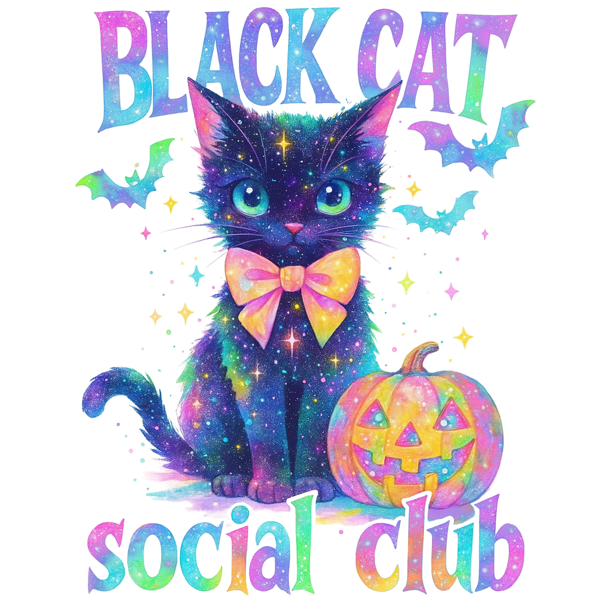 Black Cat Social Club Halloween Transfer