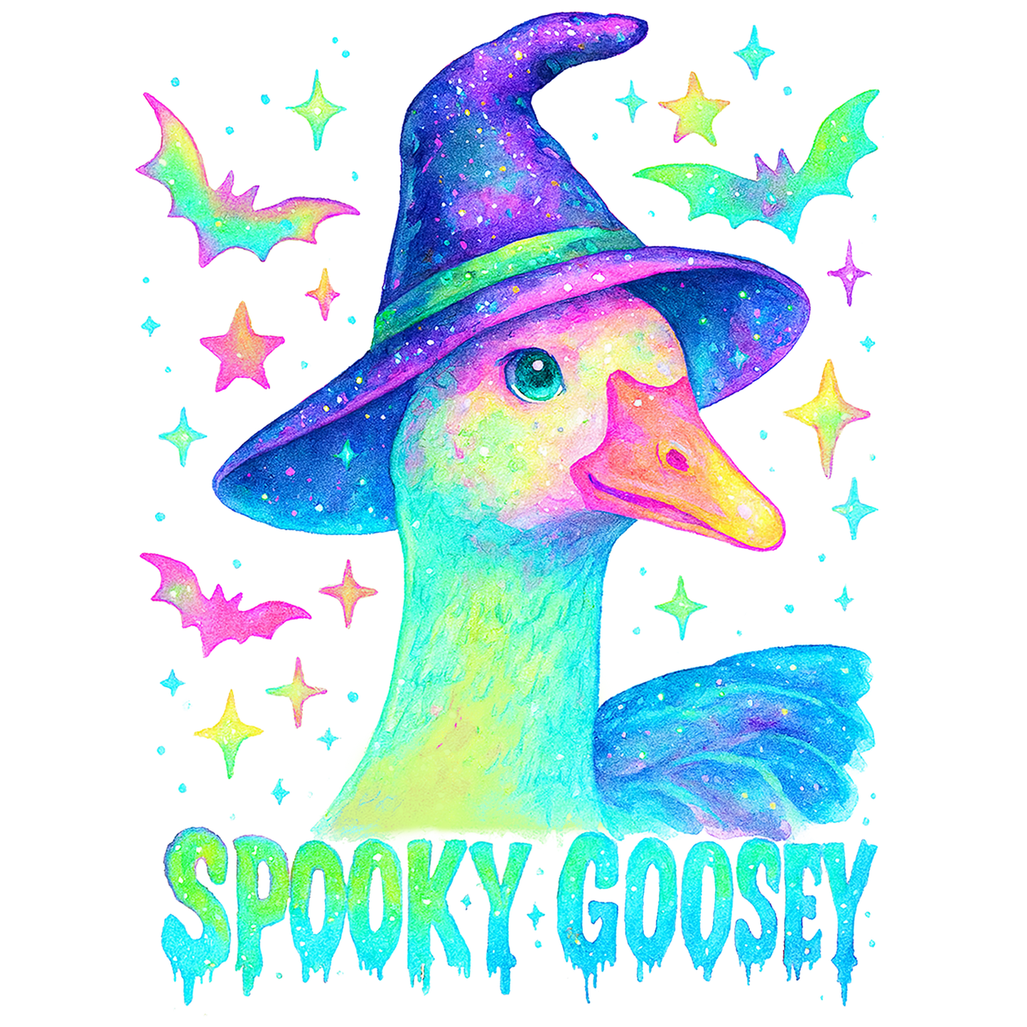 Spooky Goosey Witch Transfer
