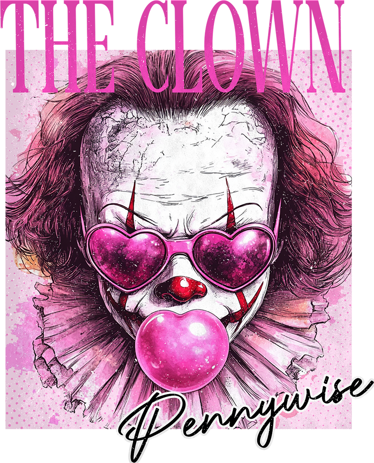 Pink Horror Clown Halloween Transfer
