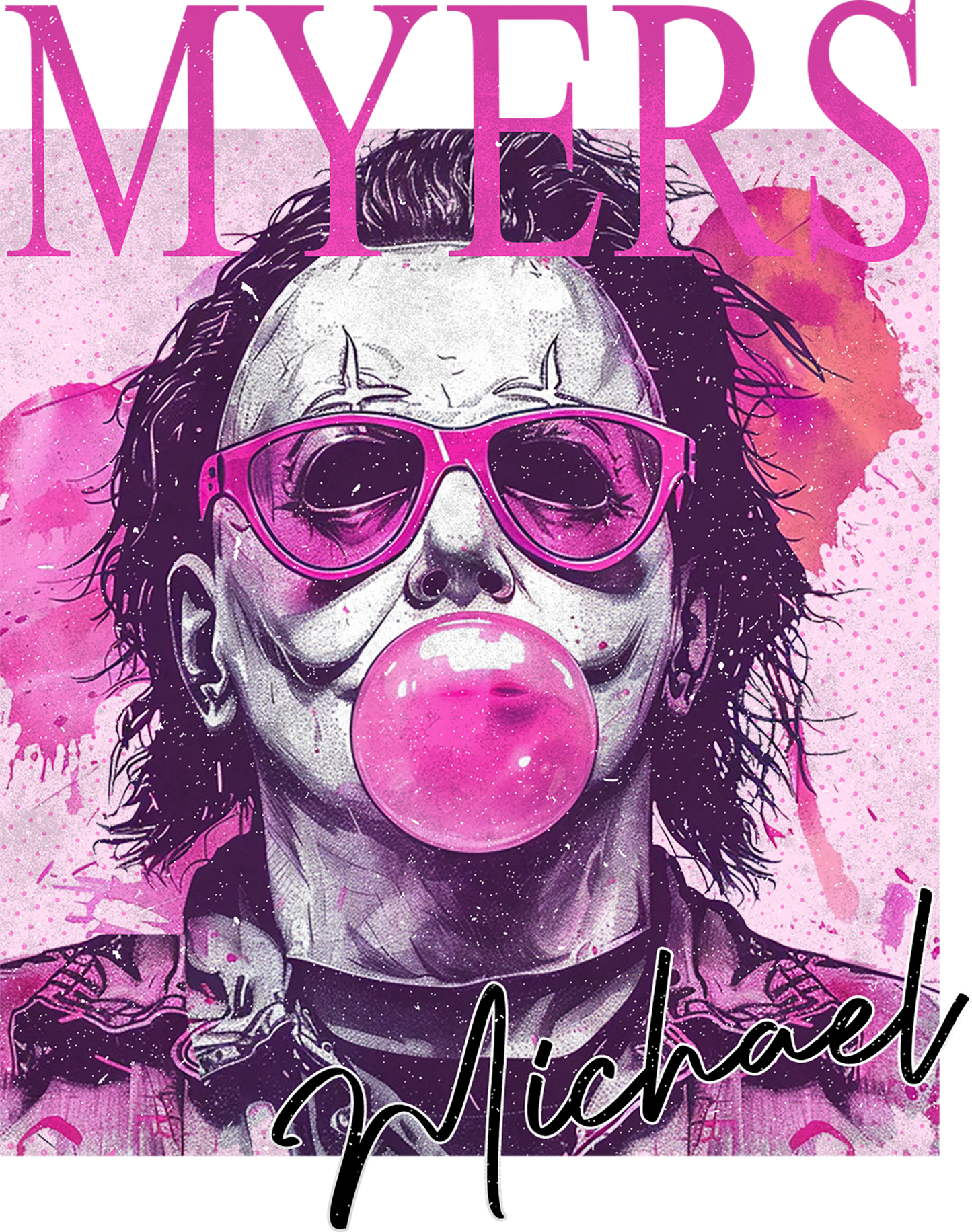 Pink Masked Slasher Halloween Transfer