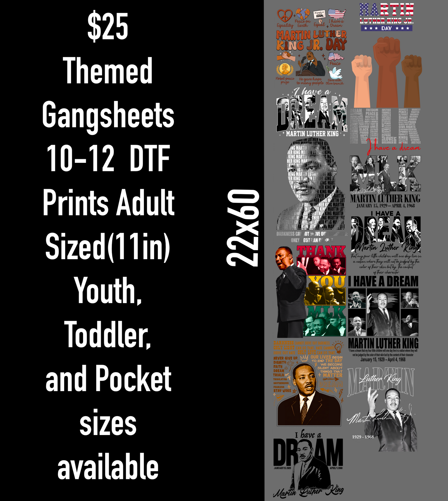 MLK Jr. Tribute Gang Sheet #1