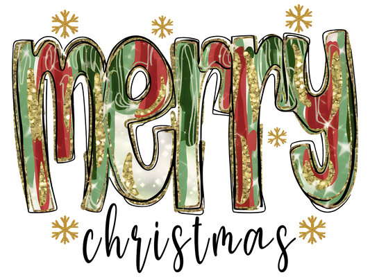 Plaid Merry Christmas DTF transfer