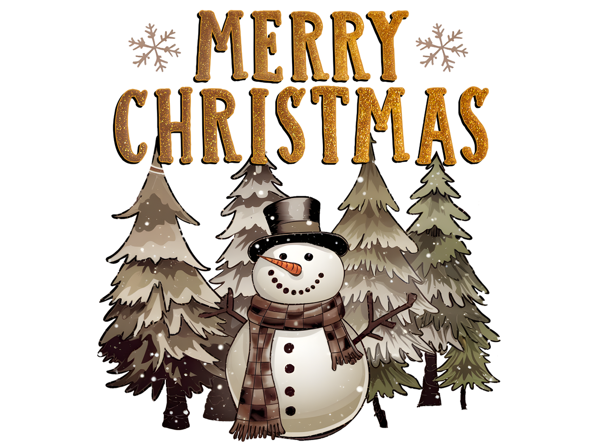Snowman Merry Christmas DTF transfer