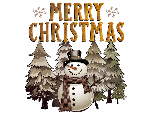 Snowman Merry Christmas DTF transfer