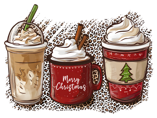 Christmas Coffee Trio DTF transfer