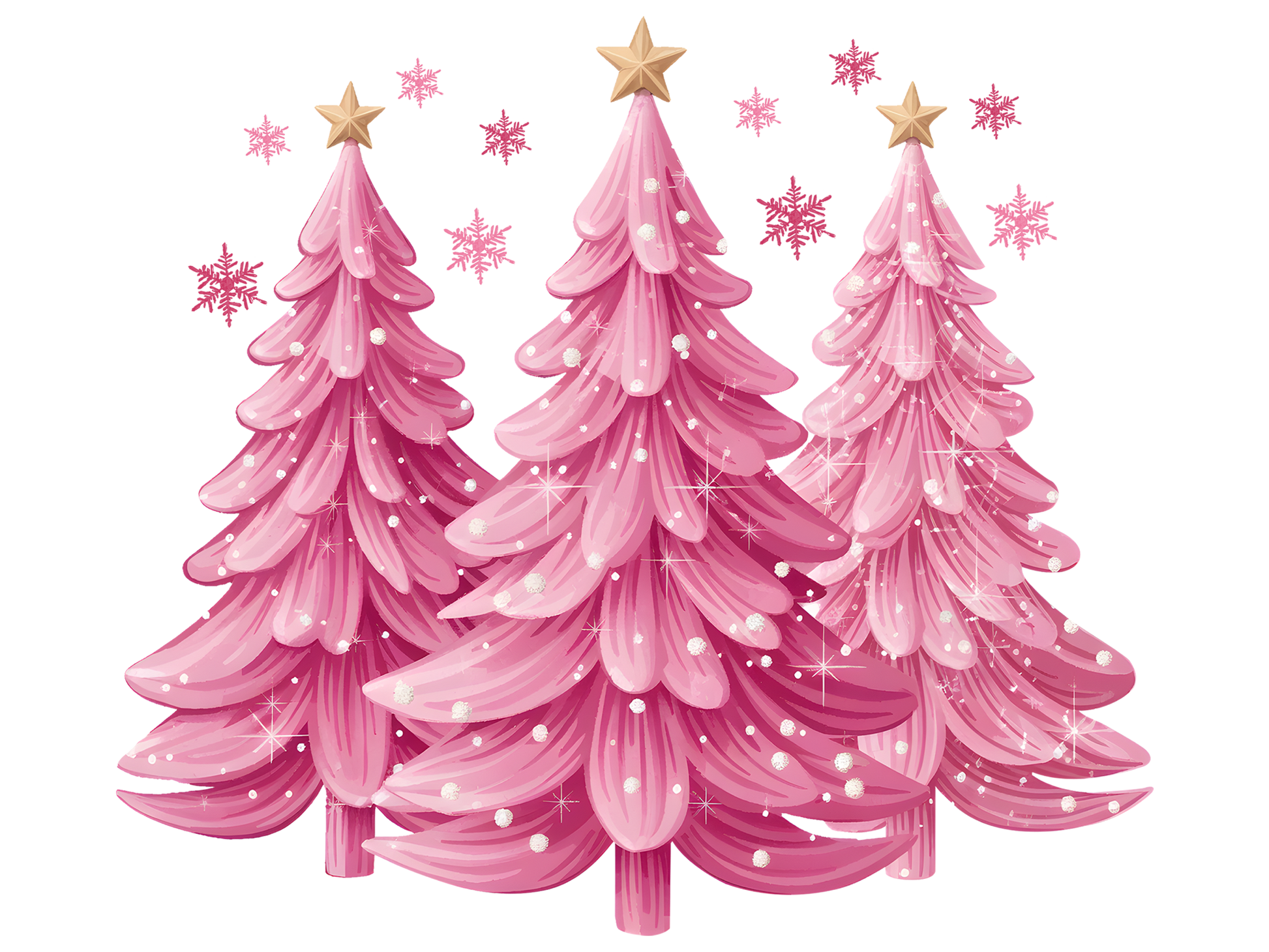 Pink Christmas Tree Forest DTF transfer