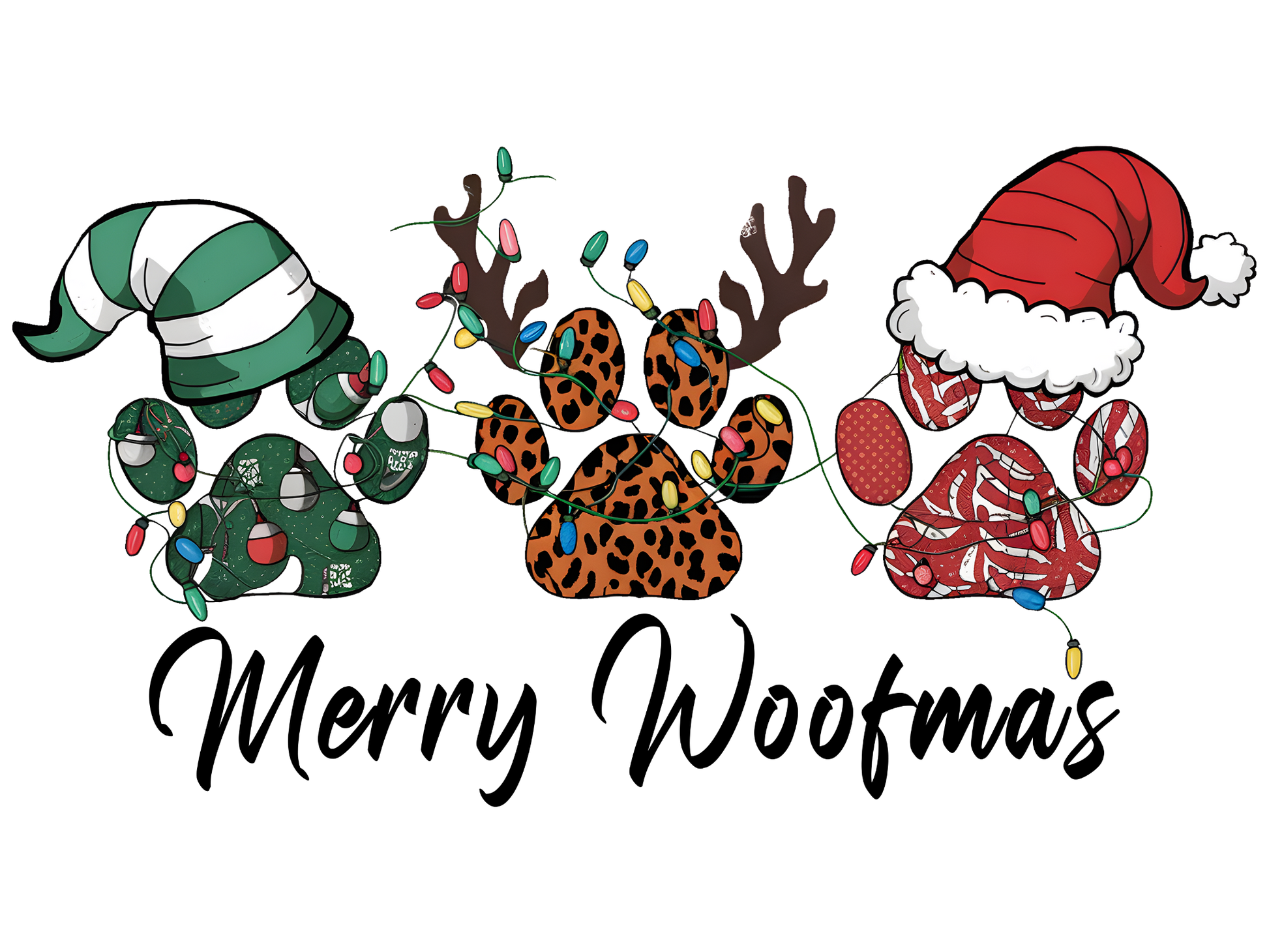 Merry Woofmas Christmas Dogs DTF transfer