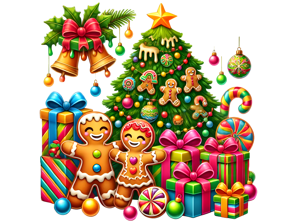 Gingerbread Christmas Tree Celebration DTF transfer