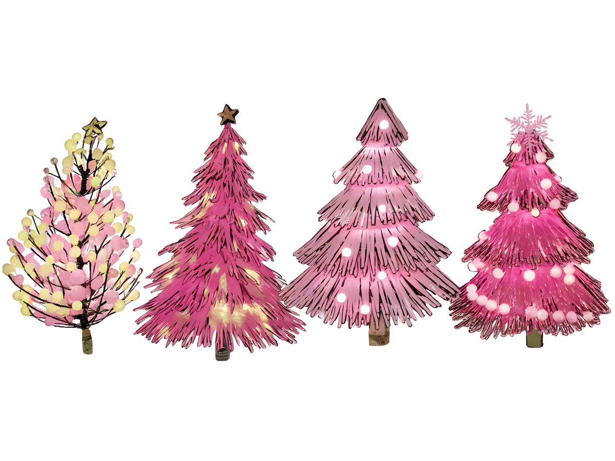 Pink Christmas Tree Collection DTF transfer