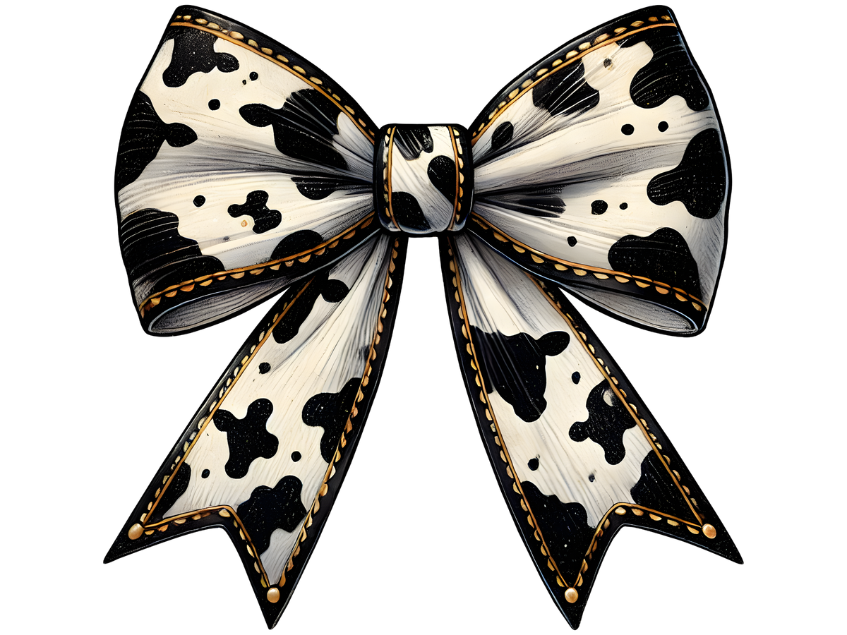 Cow Print Coquette Bow DTF transfer