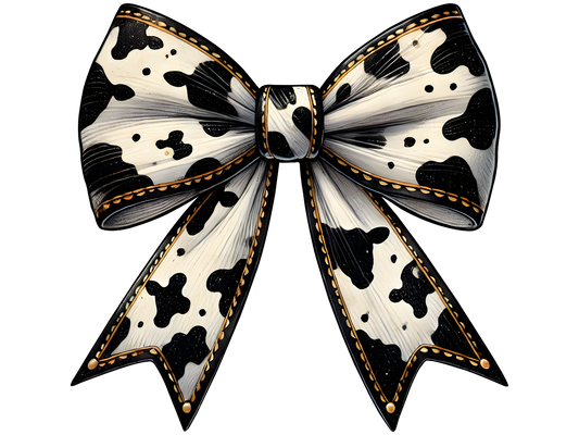 Cow Print Coquette Bow DTF transfer