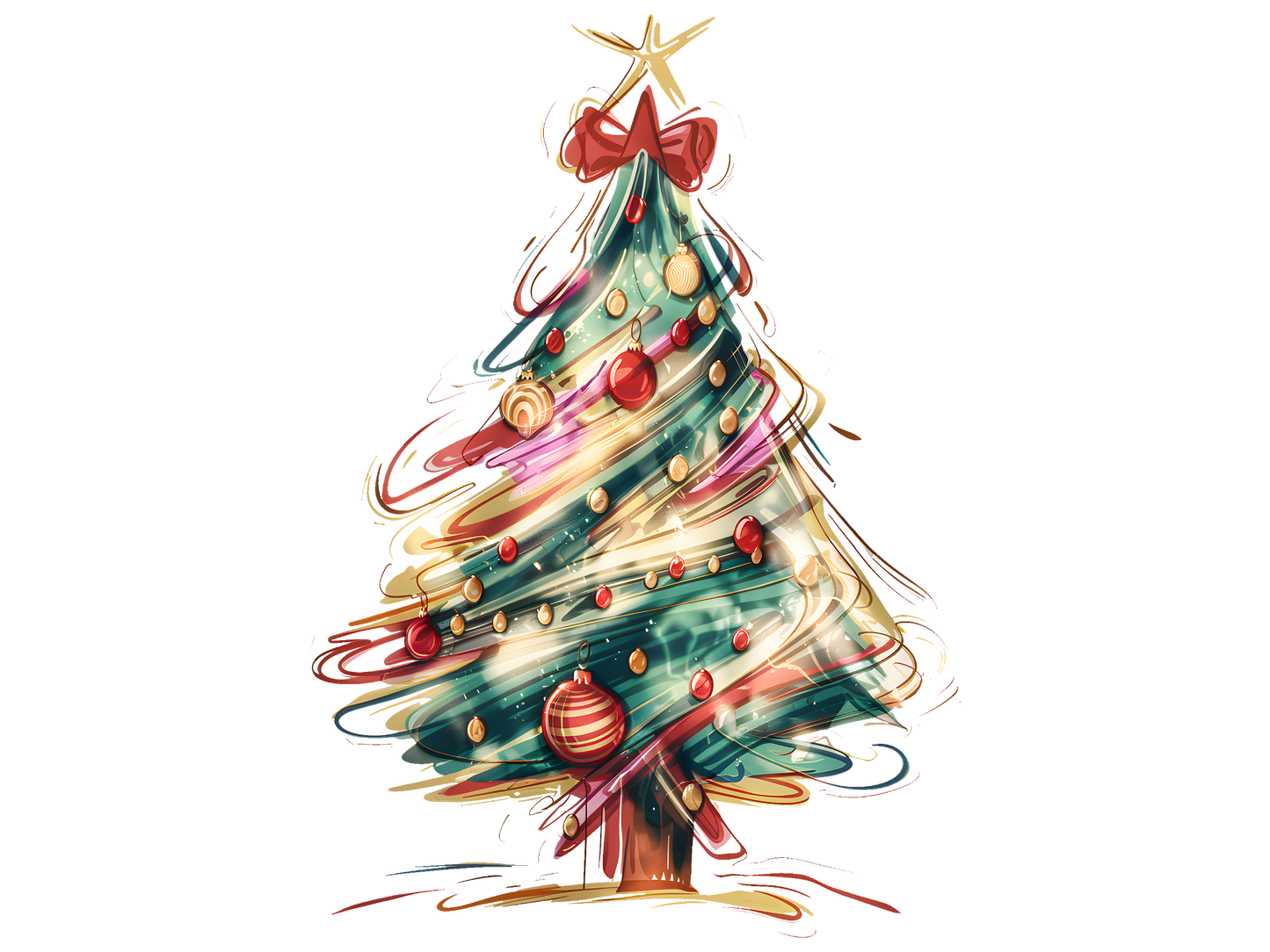 Painterly Christmas Tree DTF transfer