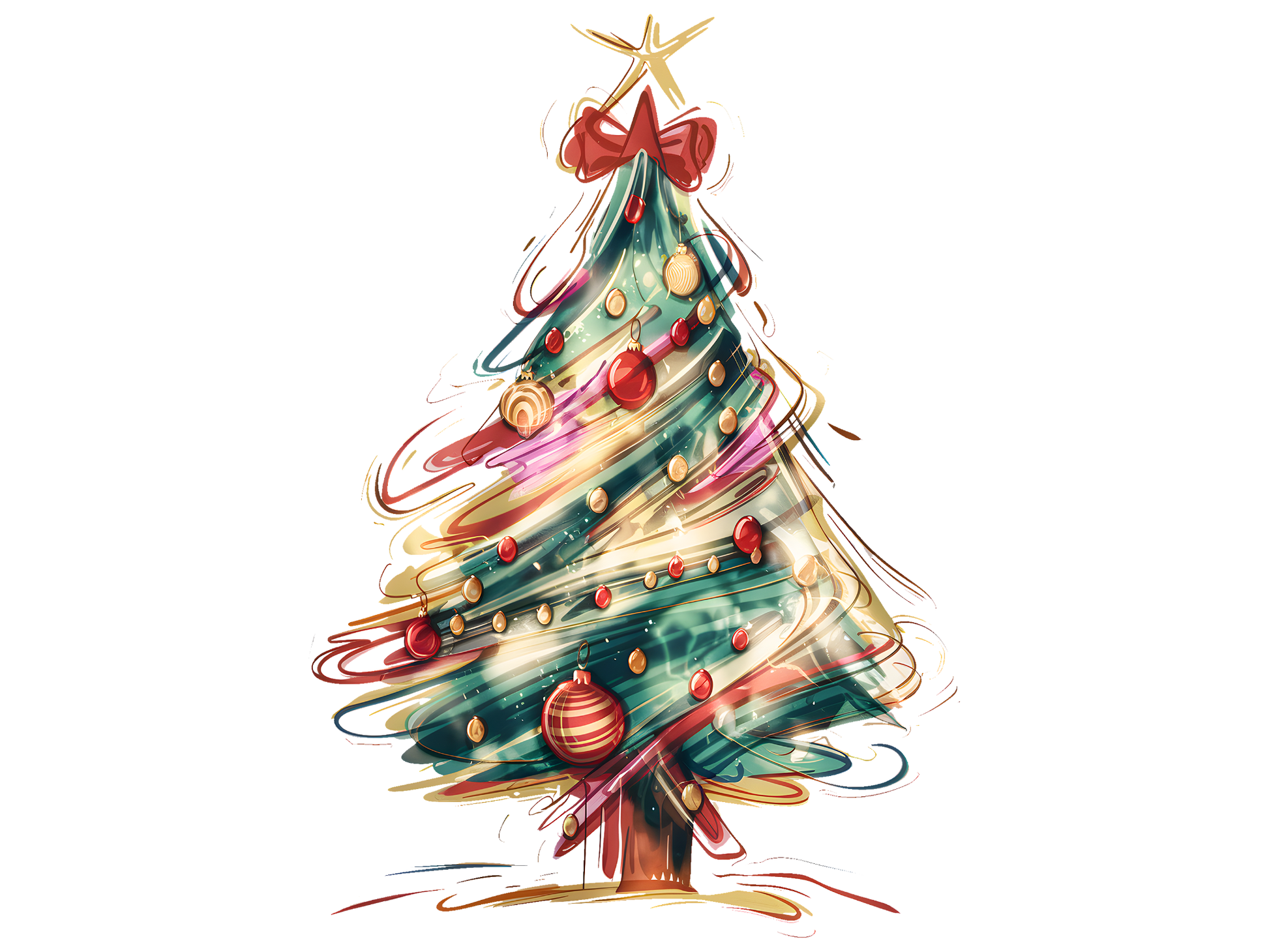 Painterly Christmas Tree DTF transfer