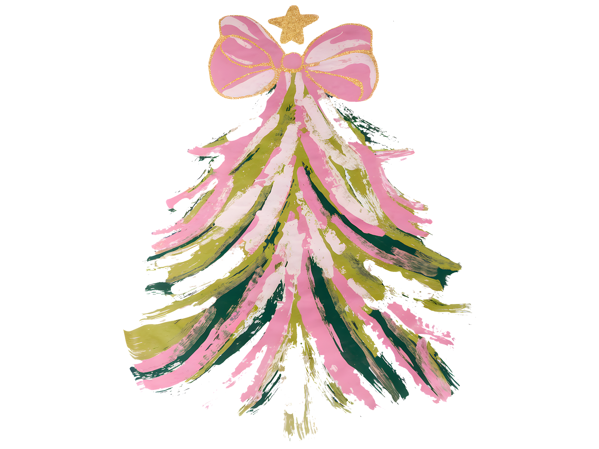 Pink Brushstroke Christmas Tree DTF transfer