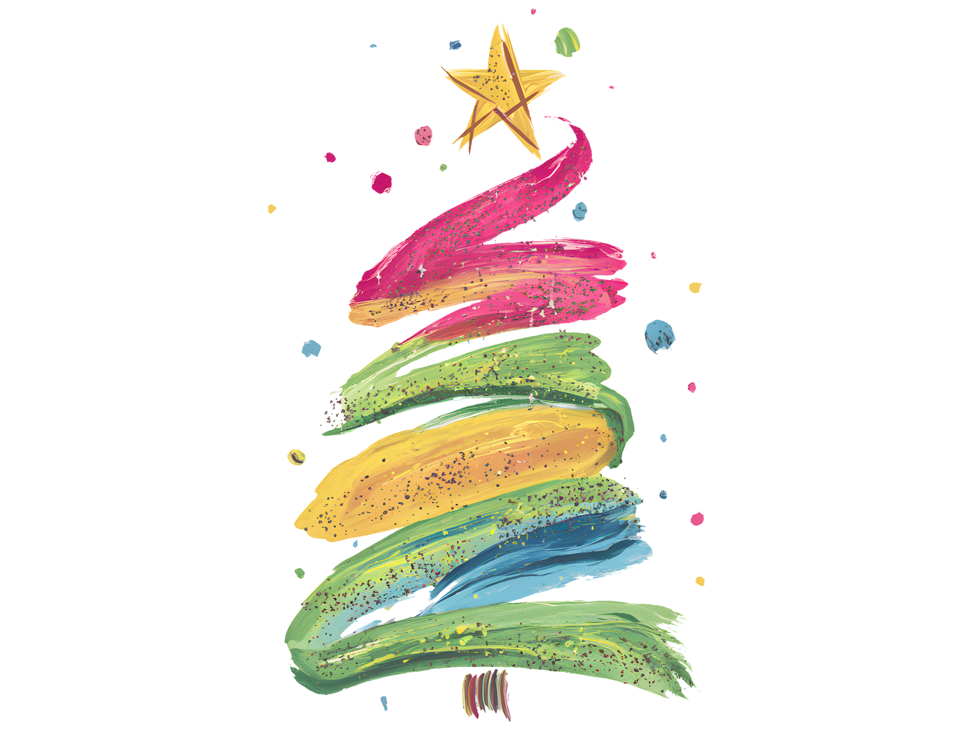 Rainbow Brushstroke Christmas Tree DTF transfer