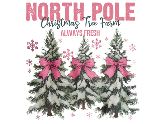 North Pole Christmas Tree Farm DTF transfer