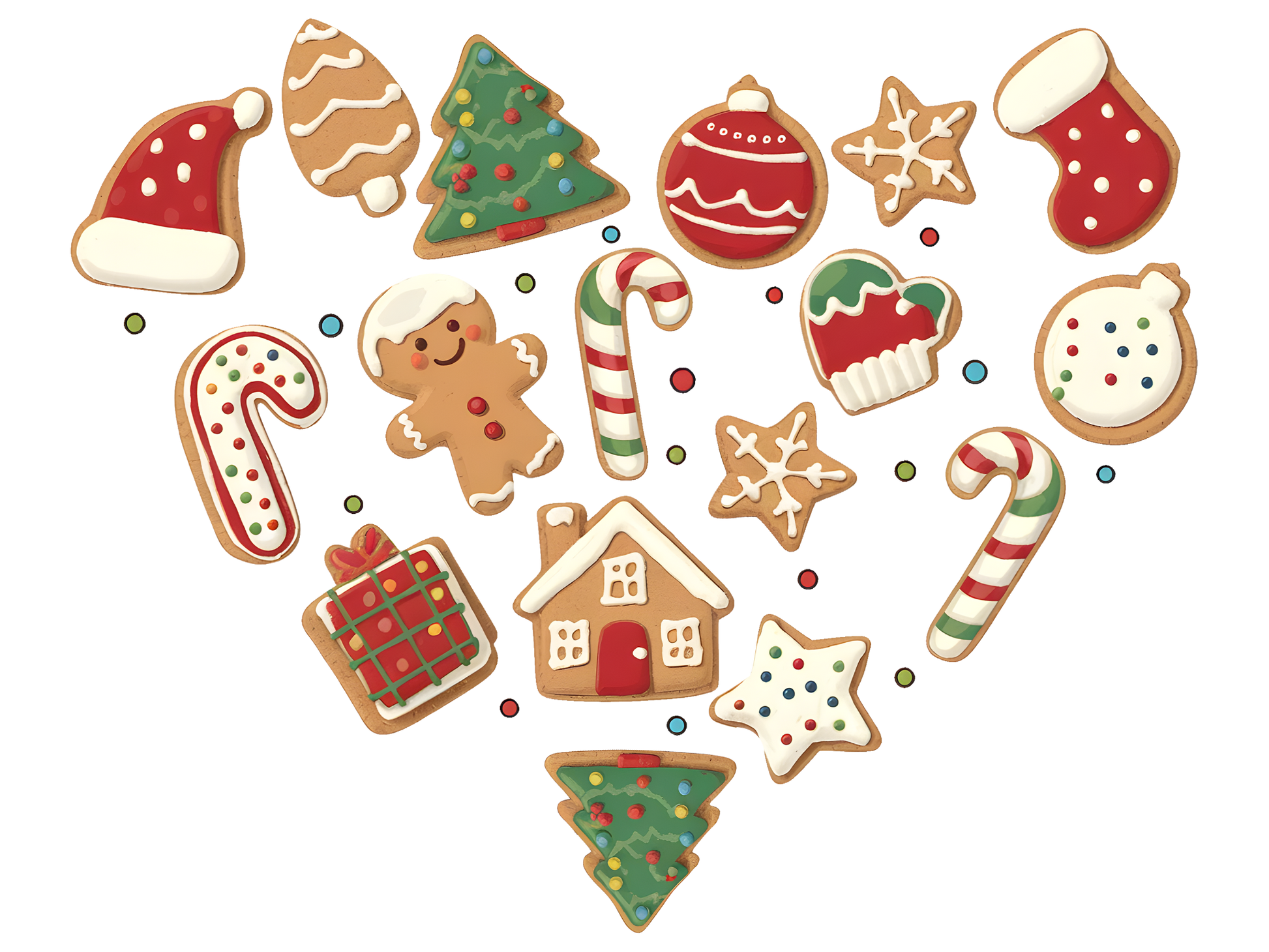 Christmas Cookie Heart DTF transfer