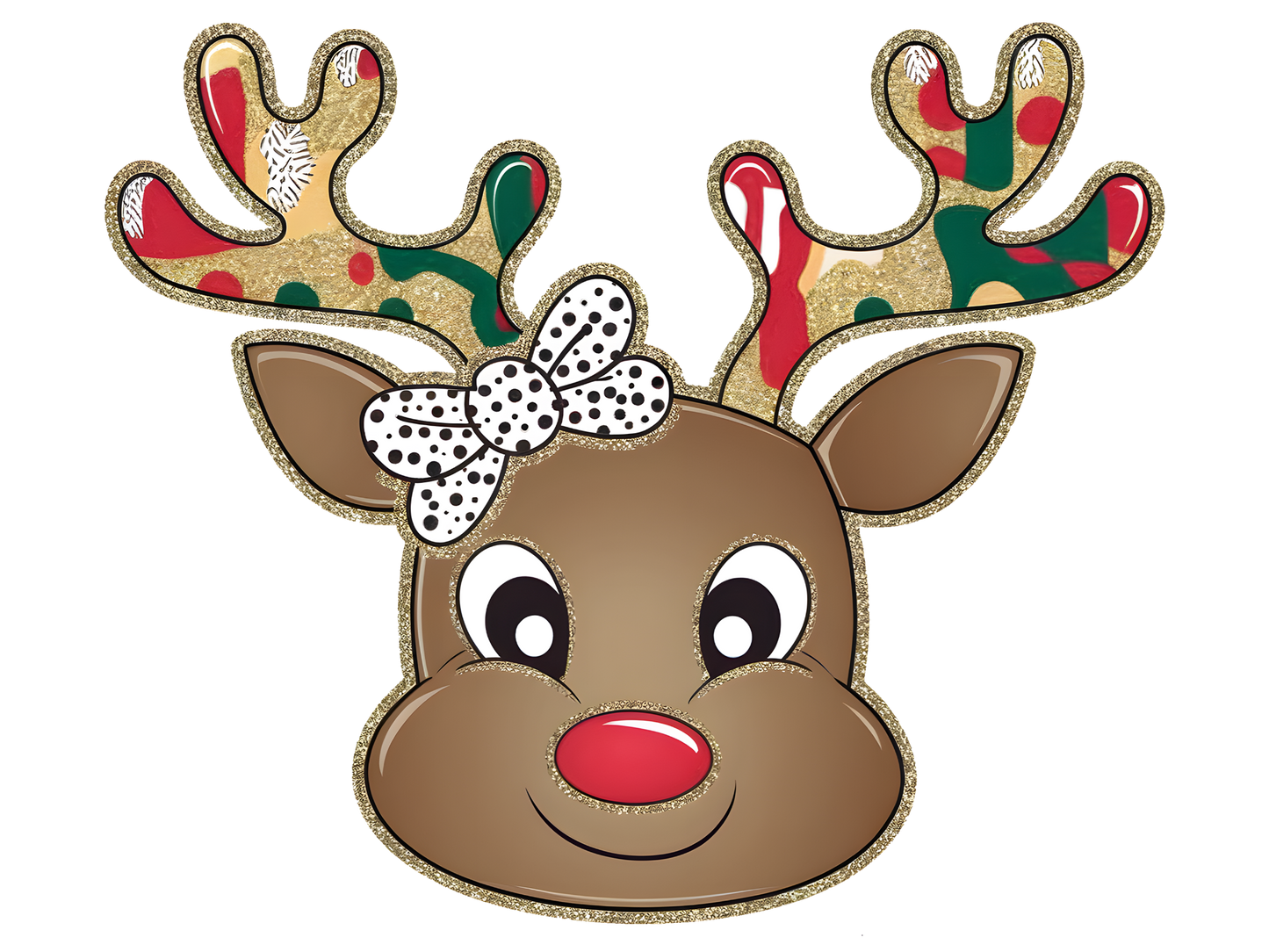 Polka Dot Christmas Reindeer DTF transfer