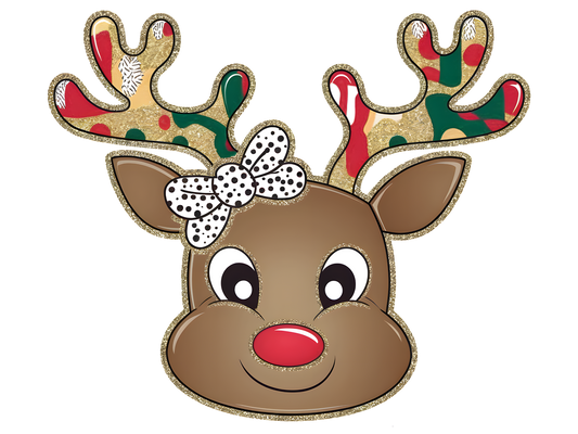 Polka Dot Christmas Reindeer DTF transfer