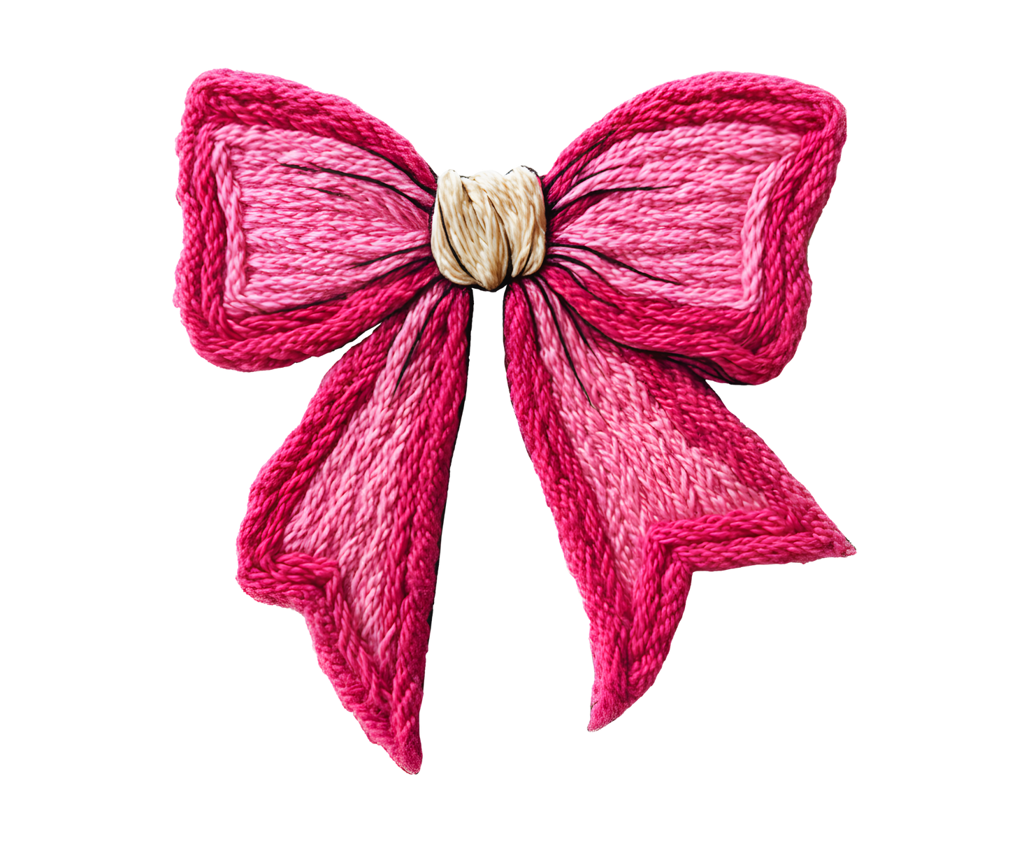 Pink Crochet Bow Christmas Transfer ready-to-press DTF transfer