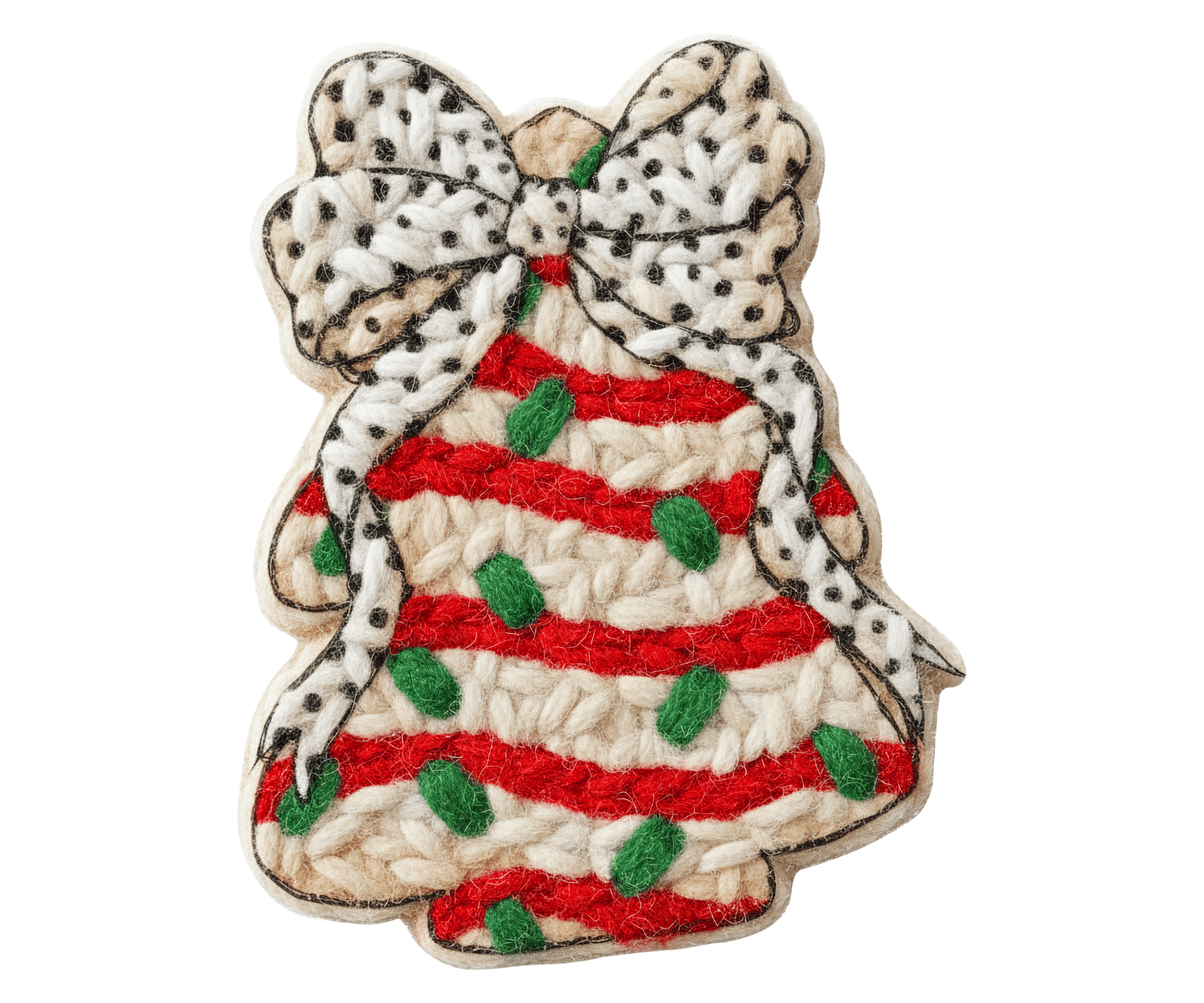 Christmas Tree Cookie Bow Transfer ready-to-press DTF transfer
