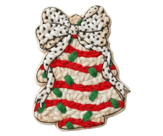 Christmas Tree Cookie Bow Transfer ready-to-press DTF transfer
