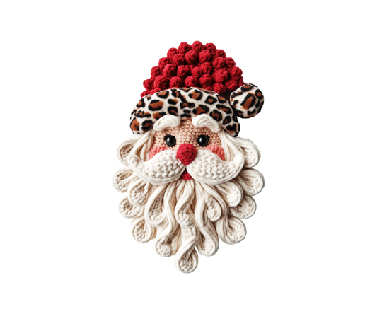 Leopard Hat Santa Christmas Transfer ready-to-press DTF transfer