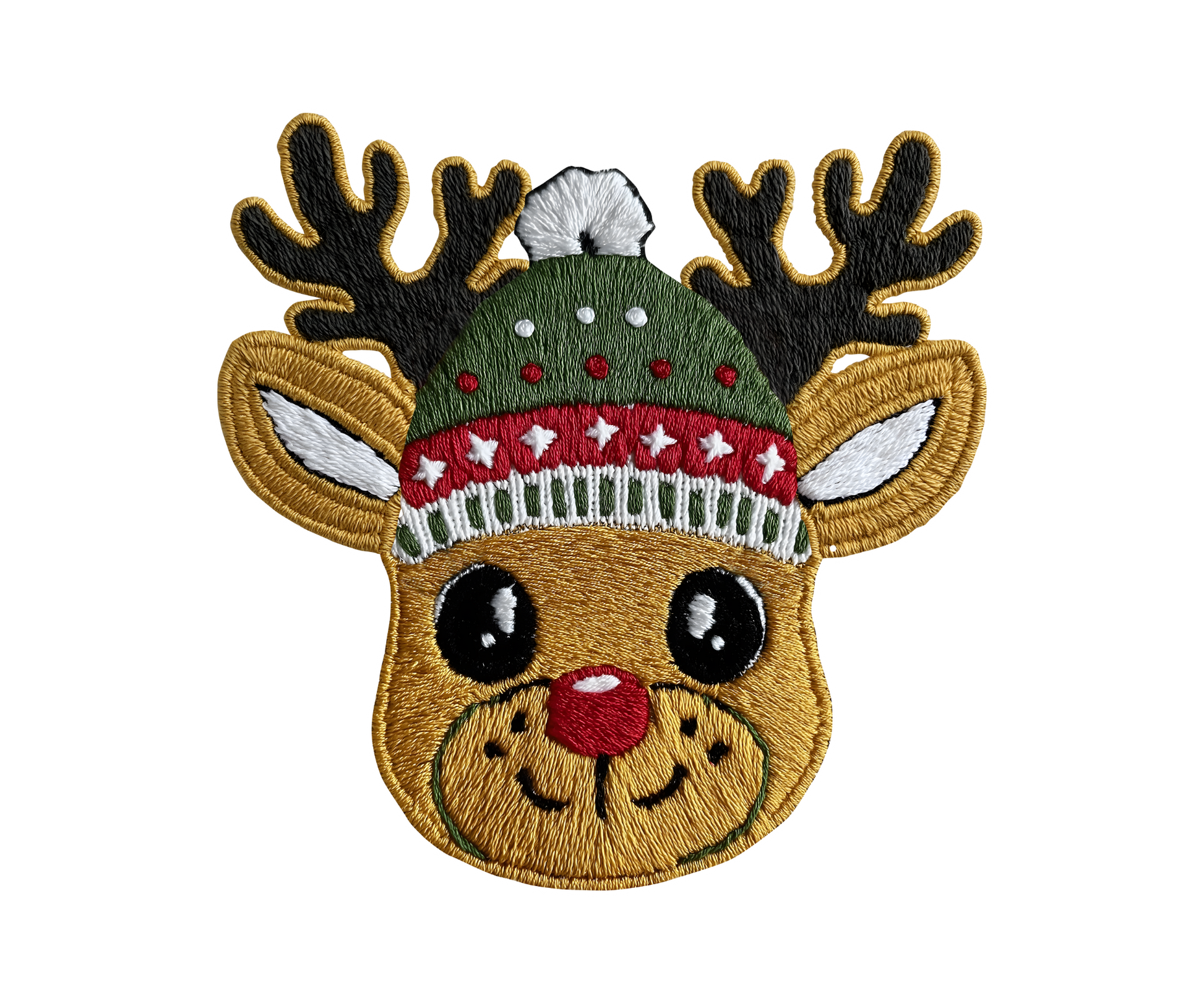 Green Hat Reindeer Christmas Transfer ready-to-press DTF transfer