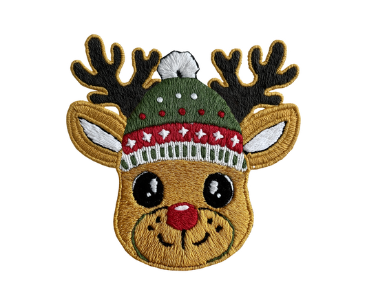 Green Hat Reindeer Christmas Transfer ready-to-press DTF transfer