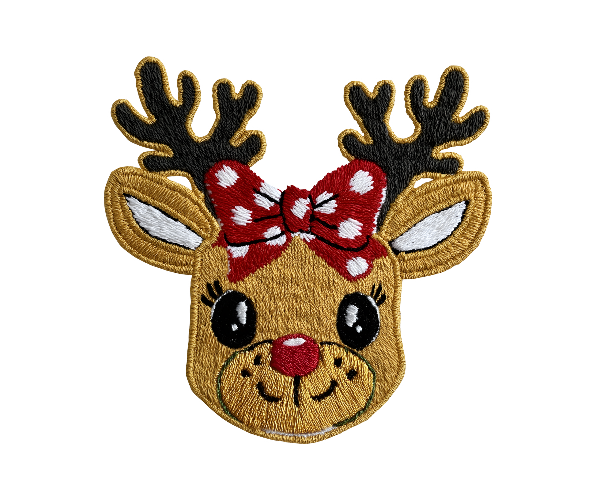 Red Bow Reindeer Christmas Transfer ready-to-press DTF transfer