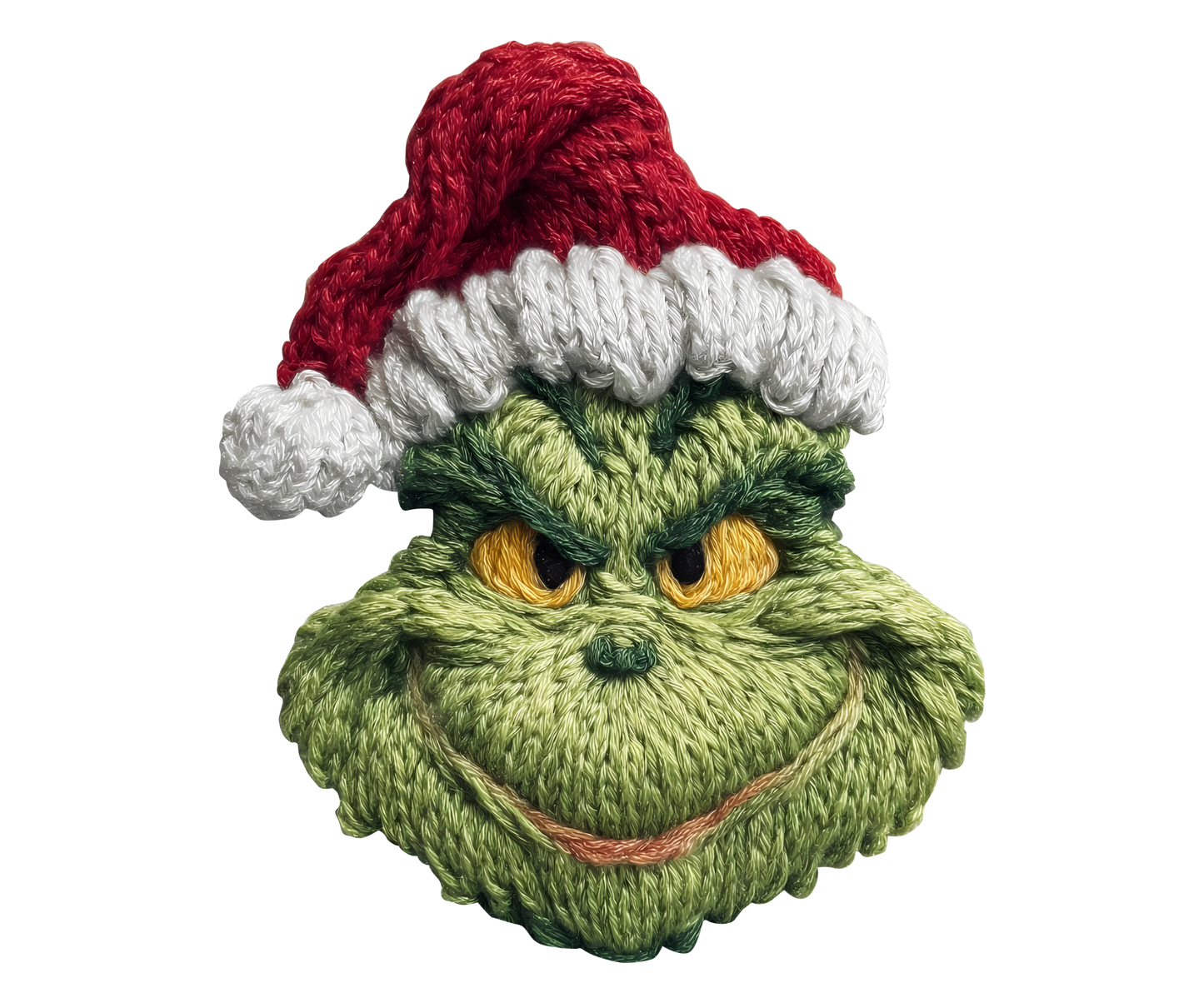 Green Holiday Character Santa Hat Transfer ready-to-press DTF transfer