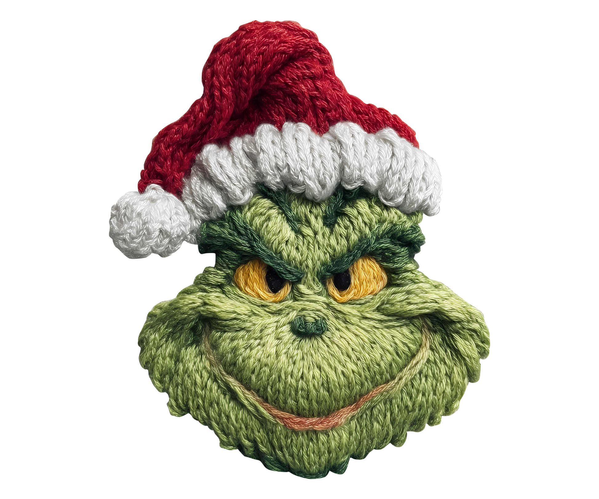 Green Holiday Character Santa Hat Transfer ready-to-press DTF transfer