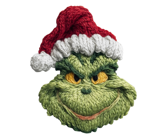 Green Holiday Character Santa Hat Transfer ready-to-press DTF transfer