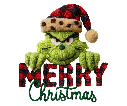 Merry Christmas Green Holiday Character Transfer ready-to-press DTF transfer