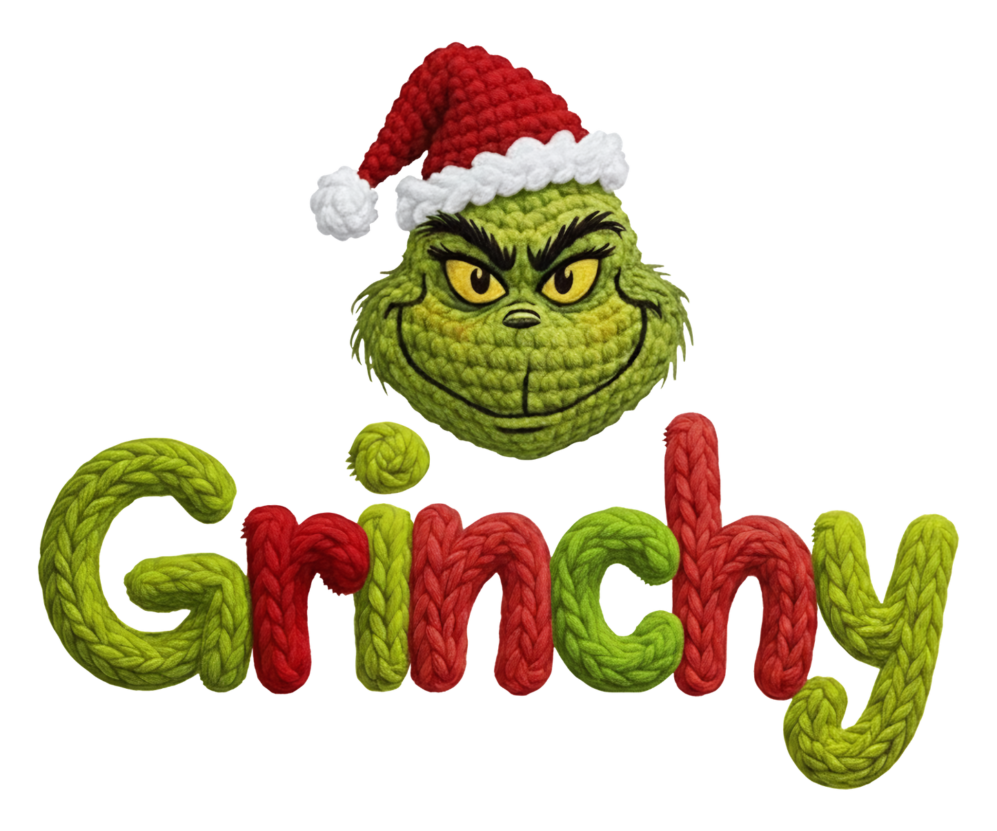 Grinchy Green Holiday Character Transfer ready-to-press DTF transfer