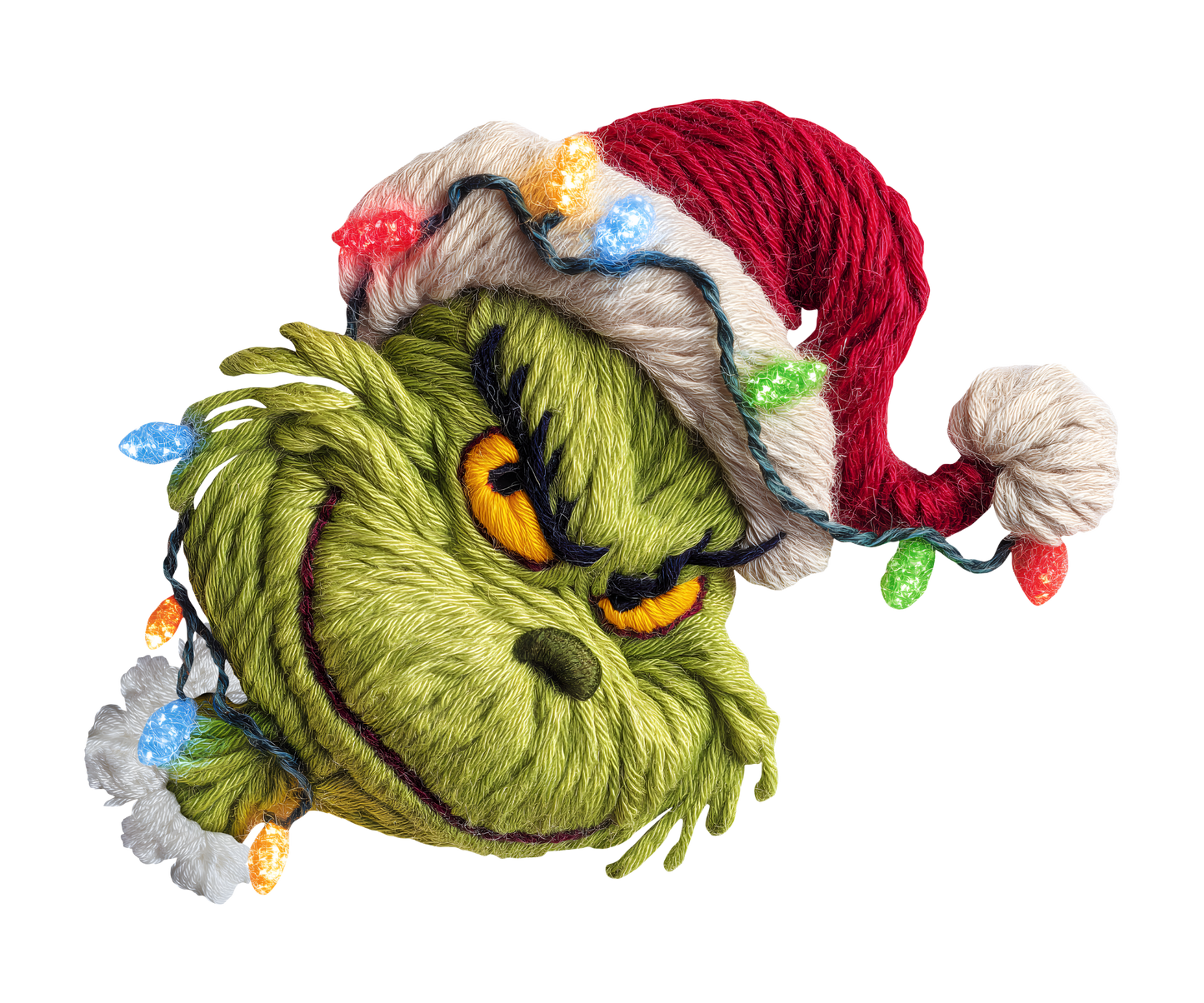 Green Holiday Character Christmas Lights Transfer ready-to-press DTF transfer