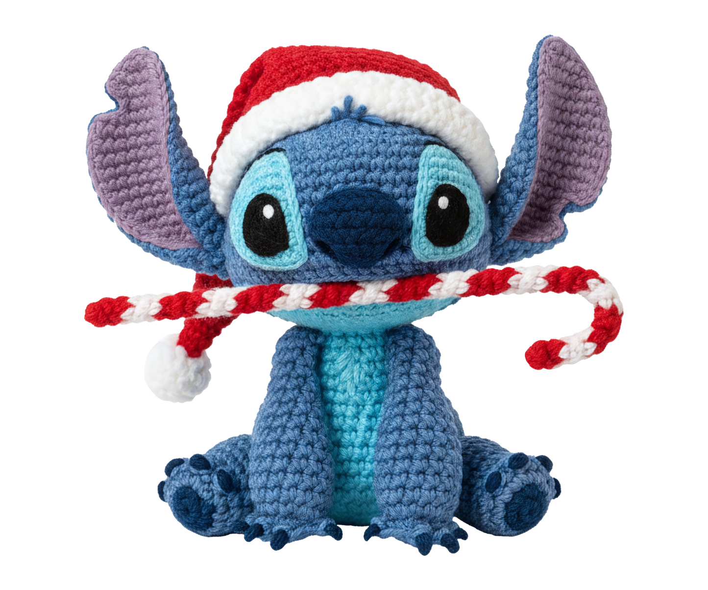 Blue Alien Candy Cane Christmas Transfer ready-to-press DTF transfer